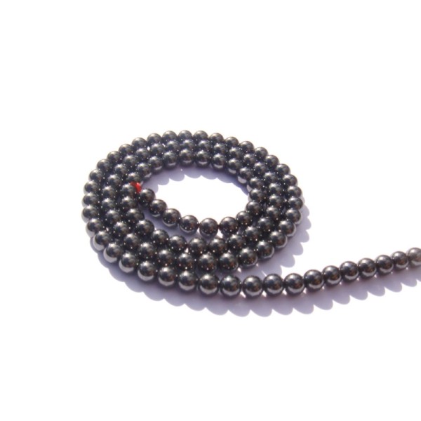 Hématite : 10 perles 4 mm de diamètre - Photo n°1