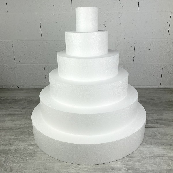Pièce montée en Polystyrène, Base diam. 60 cm, 6 étages, Haut. totale 60 cm, Wedding Cake haute dens - Photo n°1