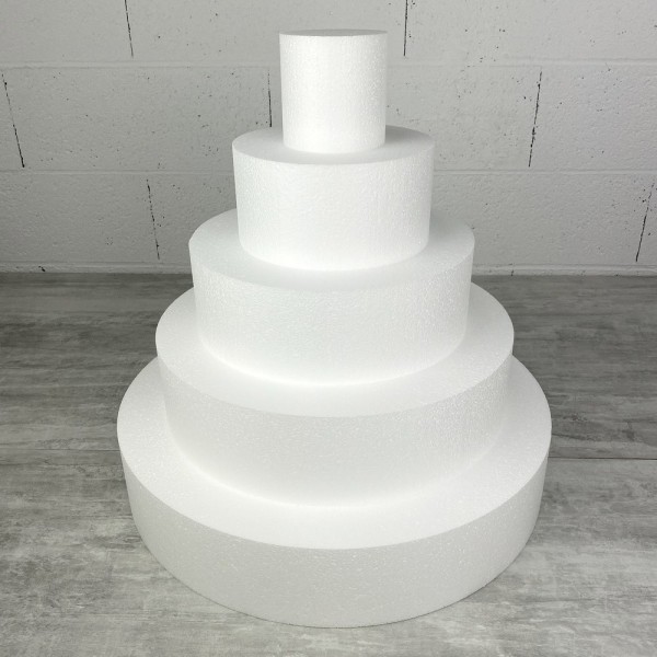 Pièce montée en Polystyrène, Base diam. 50 cm, 5 étages, Haut. totale 50 cm, Wedding Cake haute dens - Photo n°1