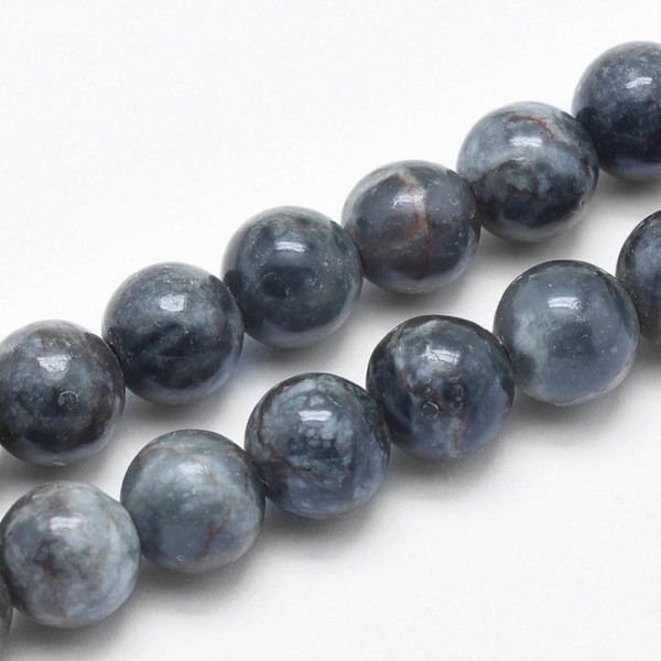 Fil de 60 perles ronde en pierre naturelle Africaine Turquoise 6 mm GRISE BLEU L75557 - Photo n°2