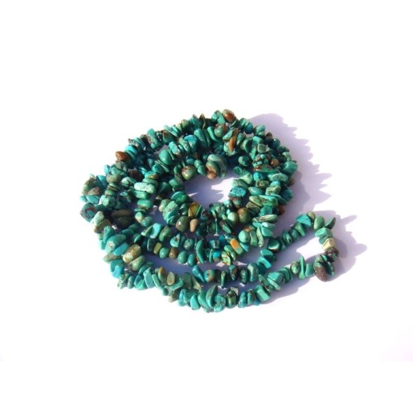 Turquoise Hubéi multicolore : 70 petites perles chips 4/6 MM de diamètre - Photo n°2