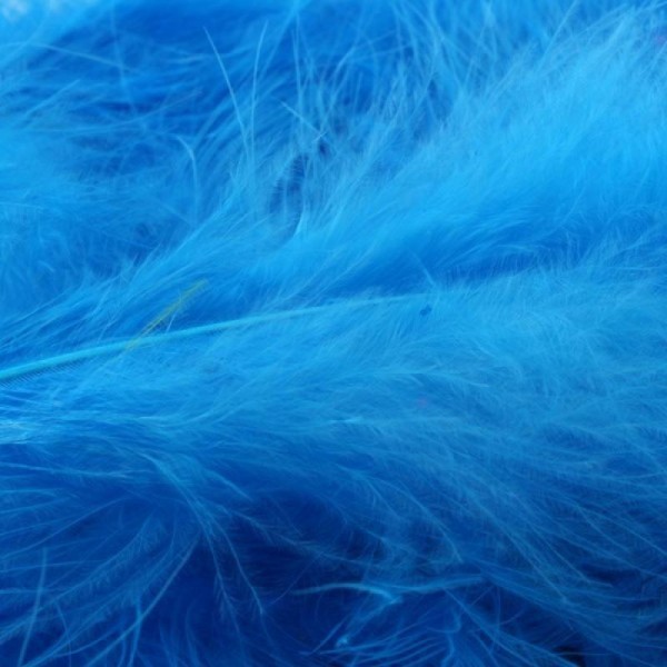 Lot de 10 plumes marabout véritables bleu fluo en vrac - Photo n°1