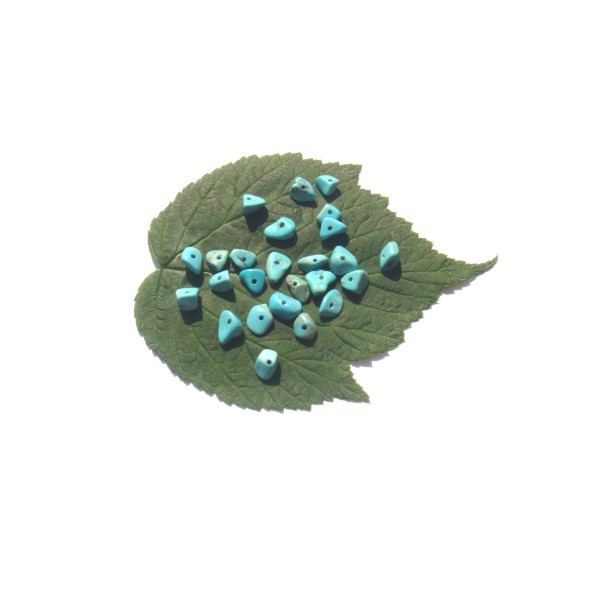 Howlite teintée bleu : 25 perles chips 6/8 MM de diamètre environ - Photo n°1