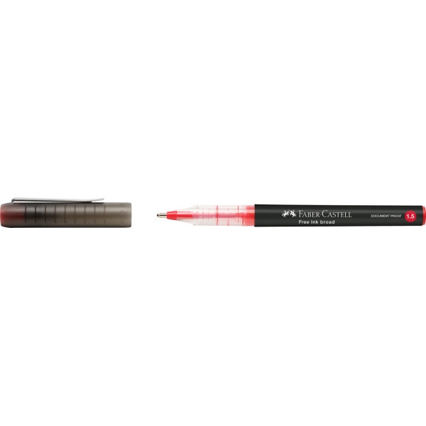 Stylo roller Free Ink Broad 1,5mm rouge Faber-Castell - Photo n°1