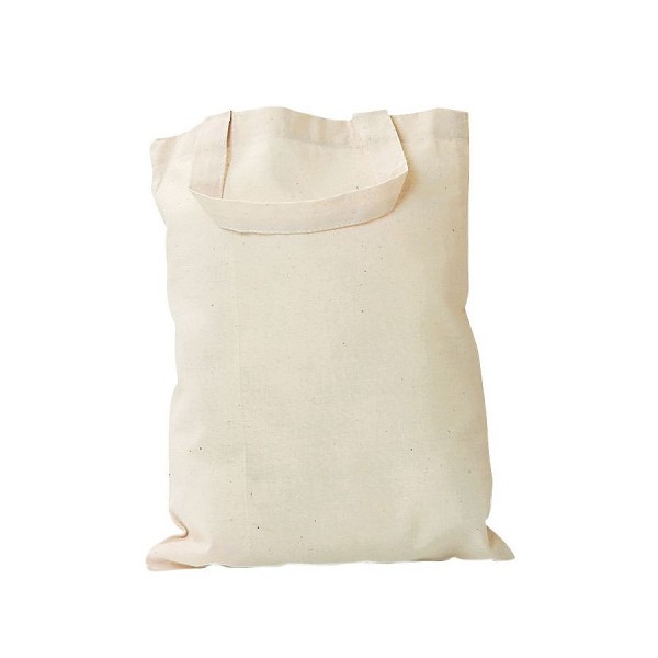 Lot de 10 petits Sacs en coton naturel, anses courtes, Cabas, dim. 28 x 24 cm, tote bag  à customise - Photo n°2