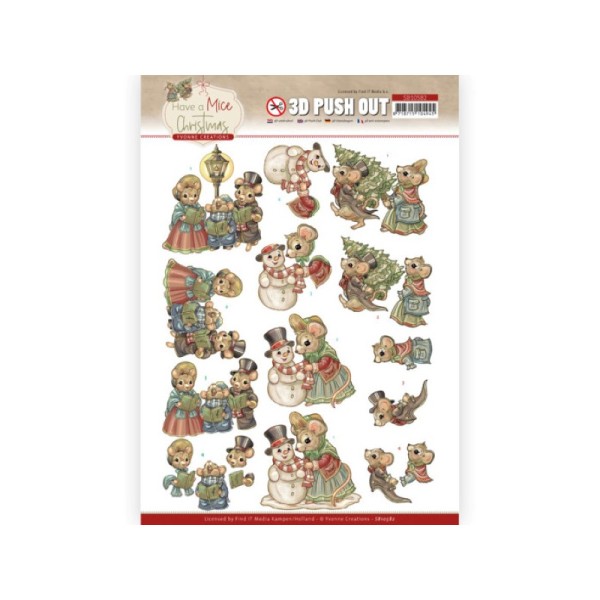 Carte 3D prédéc. - SB10582- Have a Mice Christmas- Chants de Noel - Photo n°1