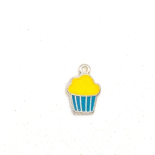 1 Breloque cupcake - métal & émail - 16x11mm – b217 - Photo n°1
