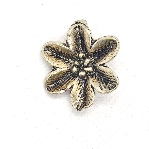 1 Pendentif fleur - métal argenté - 30x27mm - b225 - Photo n°1