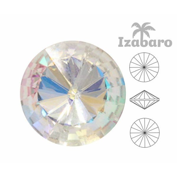 4 pièces Izabaro Cristal Cristal Arc en Ciel 001rb Rond Rivoli Verre Cristaux 1122 Izabaro Pierre Ch - Photo n°2