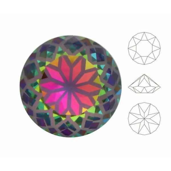 2pcs Izabaro Crystal Mandala Volcano Vitrail Medium 001mvm Round Chaton Glass Crystal 1088 Izabaro S - Photo n°1