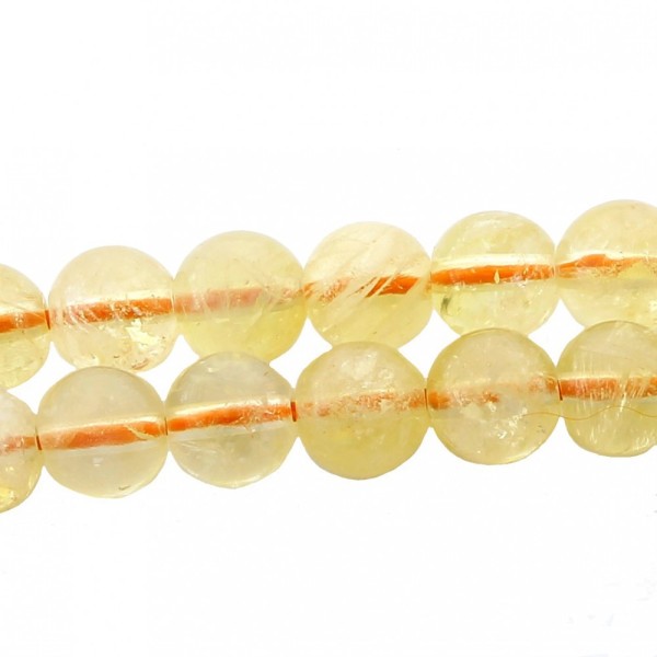 Fil de 44 perles rondes 8mm 8 mm en citrine - Photo n°2