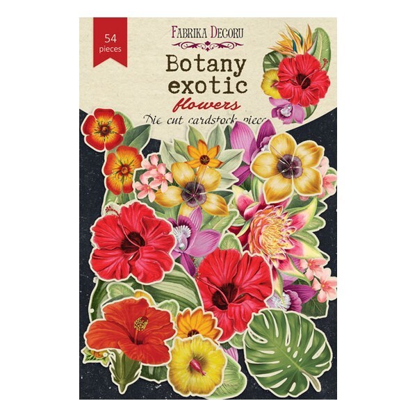 Die cuts formes décoratives scrapbooking Fabrika Décoru 54 pièces BOTANY EXOTIC FLOWERS - Photo n°1