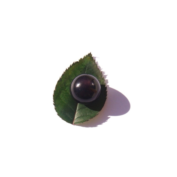 Perle Obsidienne Oeil Céleste grade A 16 MM de diamètre ( fil rose ) - Photo n°5