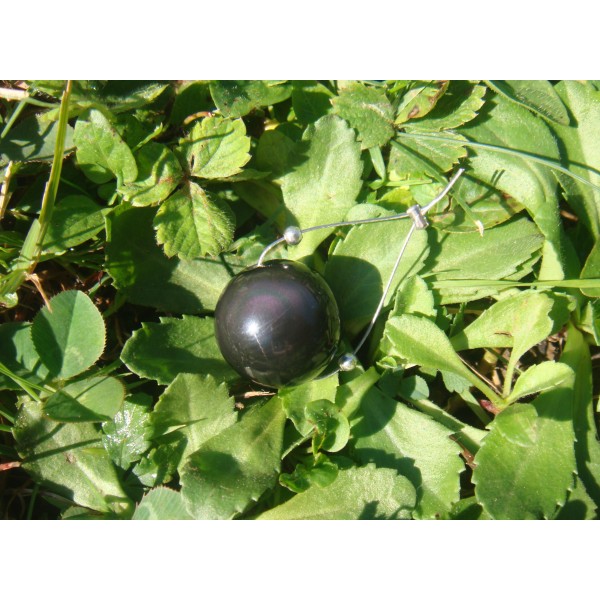 Perle Obsidienne Oeil Céleste grade A 20 MM de diamètre - Photo n°1