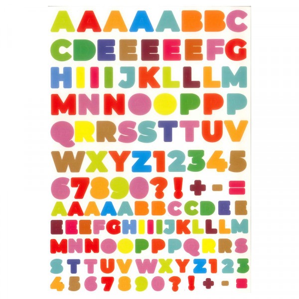 Gommettes illustrées alphabet 3 planches 378 pièces assortiment couleur - Photo n°1