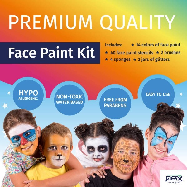Kit de peinture pour le visage maquillage enfant Qbix - Photo n°2