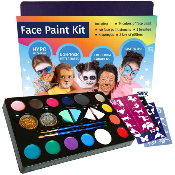 Kit de peinture pour le visage maquillage enfant Qbix - Photo n°1