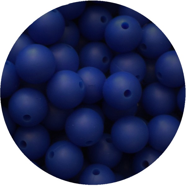 10 Perle 12mm Silicone Couleur Bleu Marine, Creation Bijoux, Attache tetine - Photo n°1