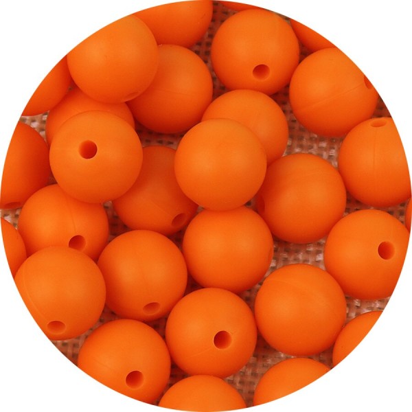 10 Perle 12mm Silicone Couleur Orange, Creation Bijoux, Attache tetine - Photo n°1