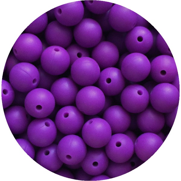 10 Perle 12mm Silicone Couleur Violet Foncé, Creation Bijoux, Attache tetine - Photo n°1