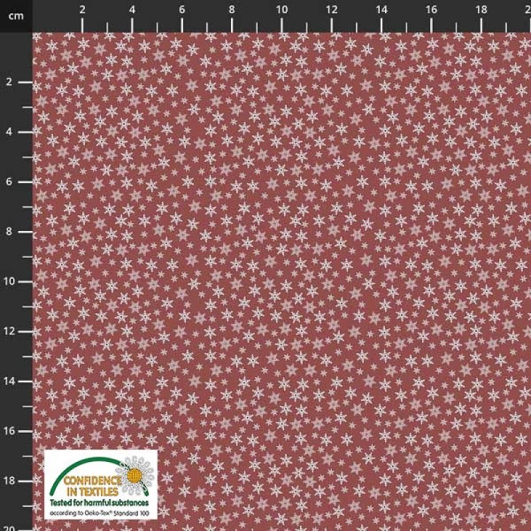 Tissu de noel - étoiles rouge - STOF FABRICS - coton - 10cm/laize - Photo n°1