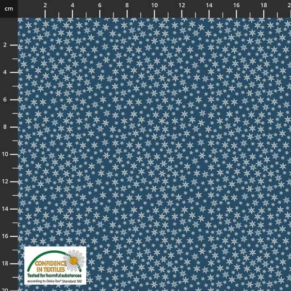 Tissu de noel - étoiles bleu - STOF FABRICS - coton - 10cm/laize - Photo n°1
