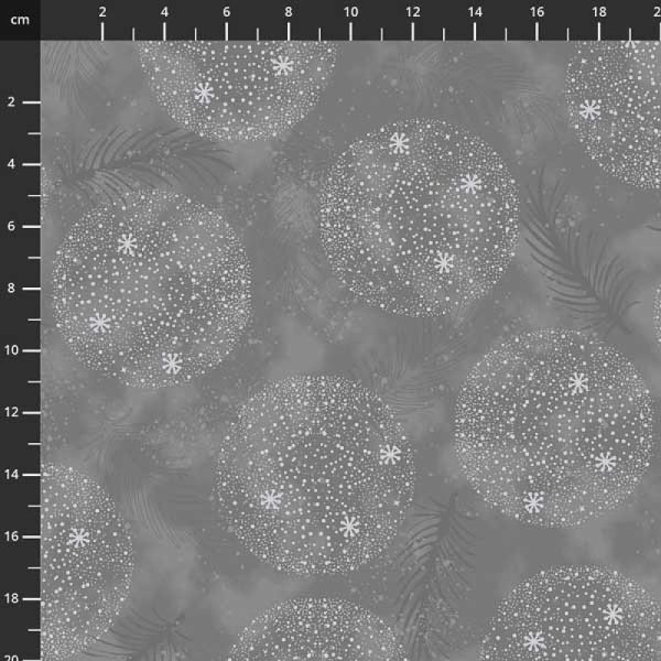 Tissu de noel - boule gris et argenté - STOF FABRICS - coton - 10cm/laize - Photo n°1