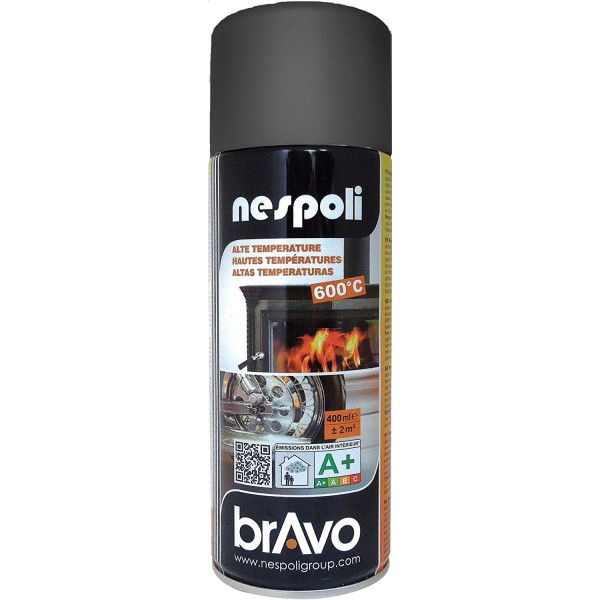 Bombe de peinture professionnelle Nespoli - haute température noir - 400ml - Photo n°1