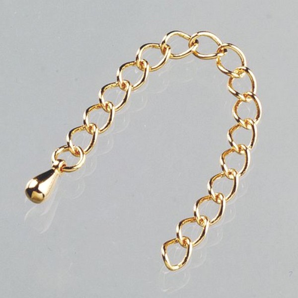 Lot 5 Chaînettes d'ajustage de 6 cm de long, rallonges Dorées, chaînes d'extension pour collier - Photo n°1