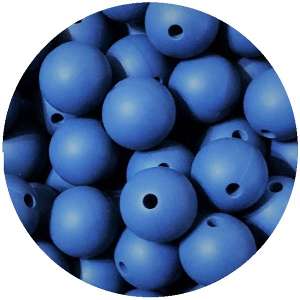 10 Perle Silicone 9mm Couleur Bleu Ardoise, Creation bijoux, Attache Tetine - Photo n°1