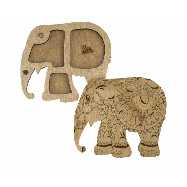 1 pc Elefant En Bois Perles Organisateur Artisanat Boîte, Fabrication De Bijoux De Stockage Cas, En - Photo n°1