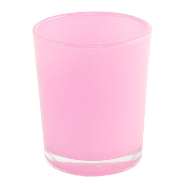 6 Photophores en verre design rose pastel - Photo n°1