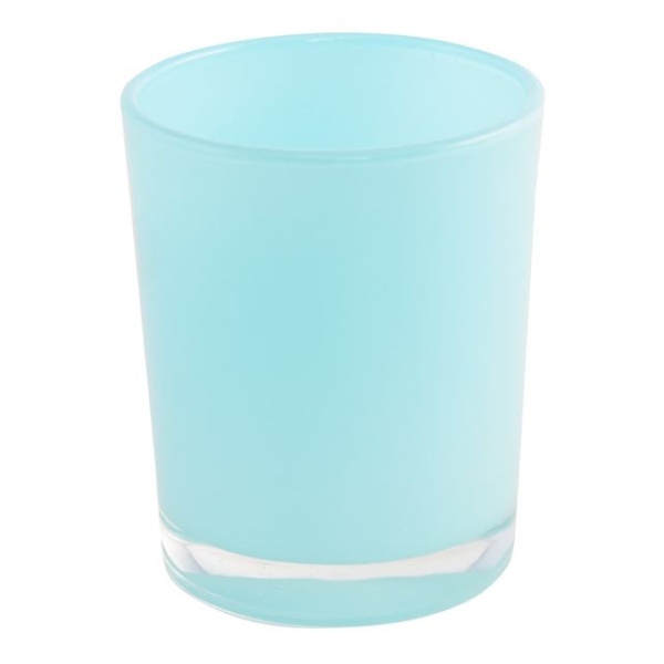 6 Photophores en verre design bleu pastel - Photo n°1