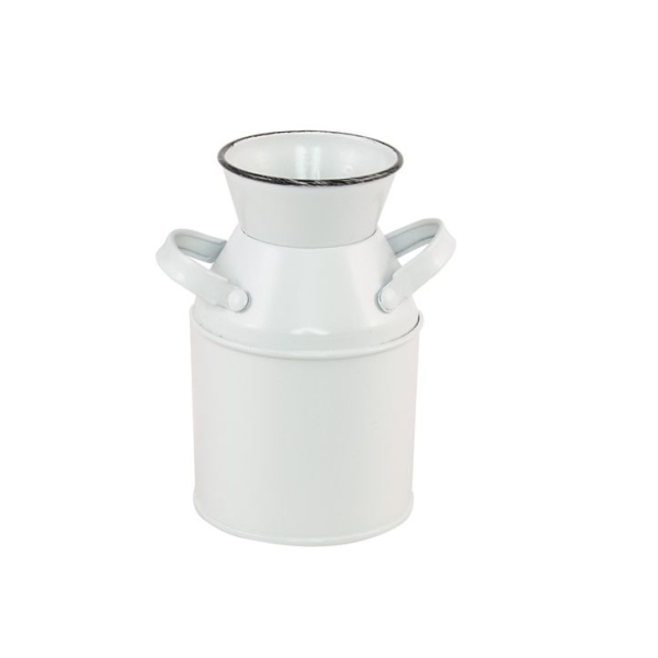Mini pot à lait décoratif en métal blanc - Photo n°1