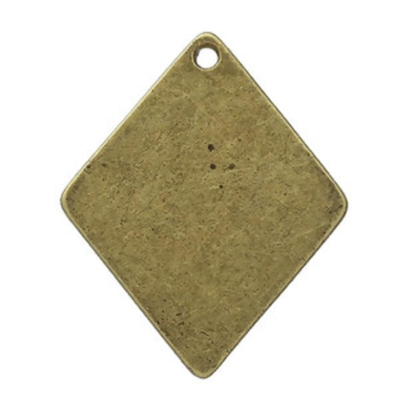 Pendentif métal bronze losange 29 x 24 mm x 2 - Photo n°2
