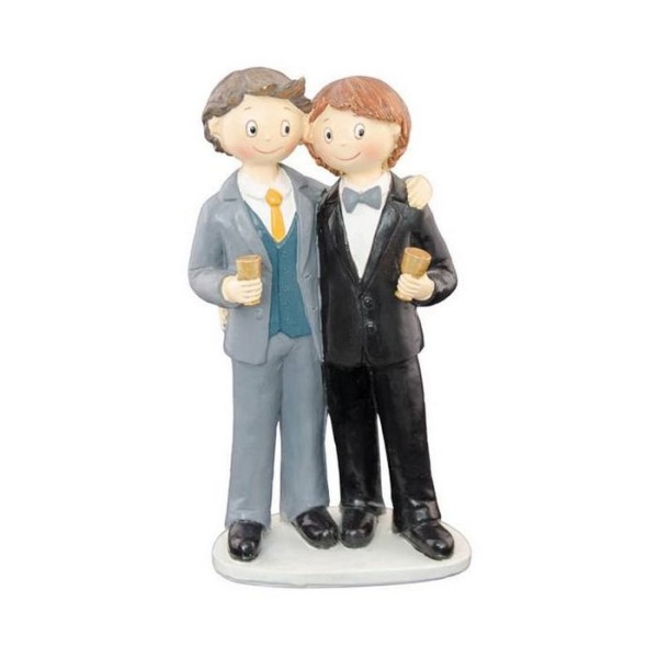 Figurine couple mariés garçons 18cm - Photo n°1