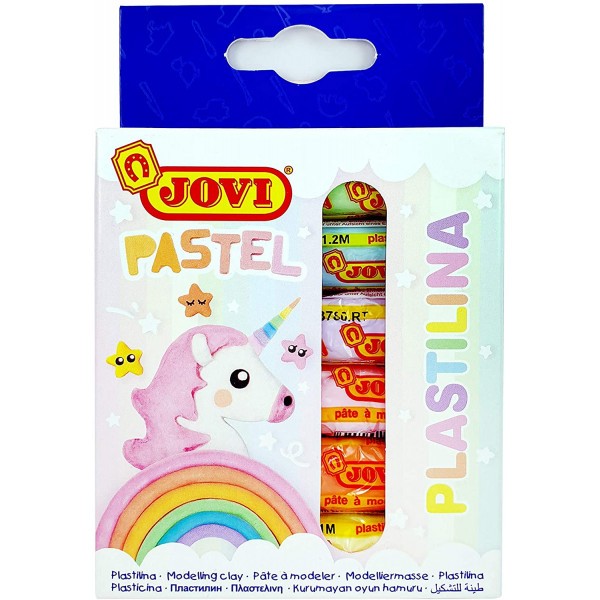 Pâte à modeler Jovi pack de 6 unités de 15 grammes couleurs pastel - Photo n°1