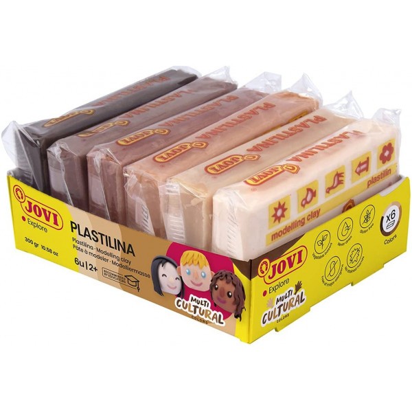 Pâte à modeler Jovi pack de 6 unités de 50 grammes multi cultural - Photo n°1