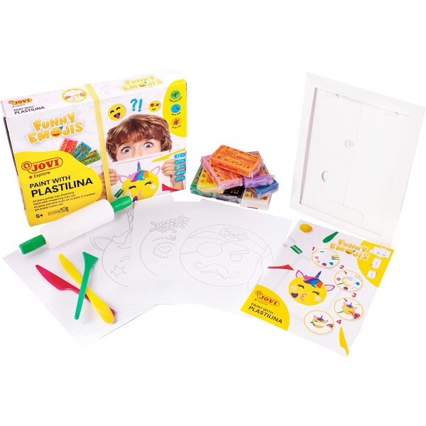 Kit - Peinture pour pâte à modeler - Funny emojis - Enfant dès 5 ans - Jovi - Photo n°2