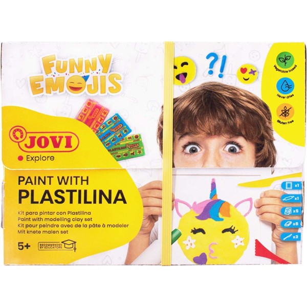 Kit - Peinture pour pâte à modeler - Funny emojis - Enfant dès 5 ans - Jovi - Photo n°1