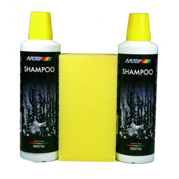 Shampooing brillant pour carrosserie 2 bouteilles de 500ml + éponge - Photo n°1