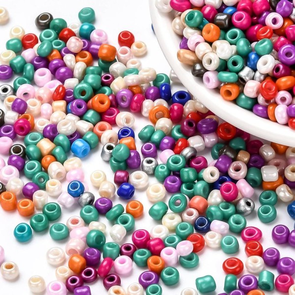 Perles de rocaille 3 mm 50 g 1340 pièces coloris assortis L8 3572 - Photo n°1
