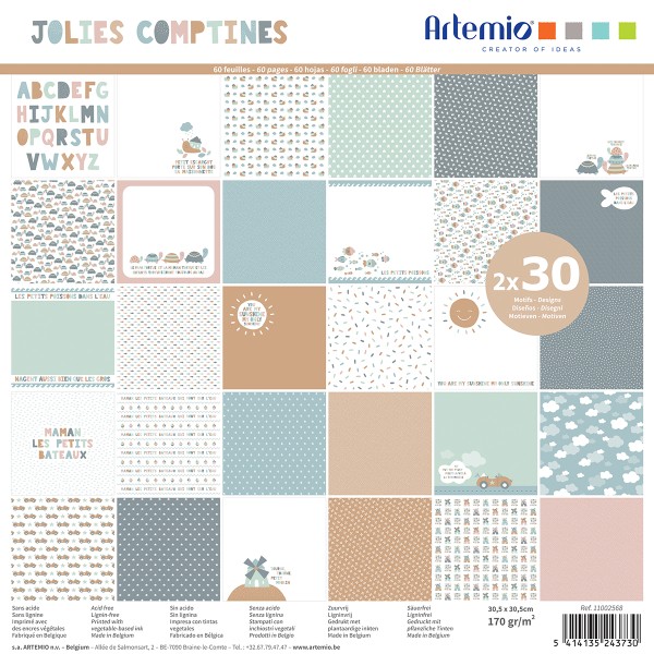 Papier Scrapbooking Mes jolies comptines - 30 x 30 cm - 60 pages - Photo n°1