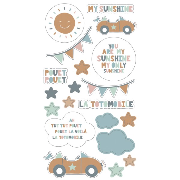 Stickers Puffy Mes jolies comptines - Voiture - 20 pcs - Photo n°2