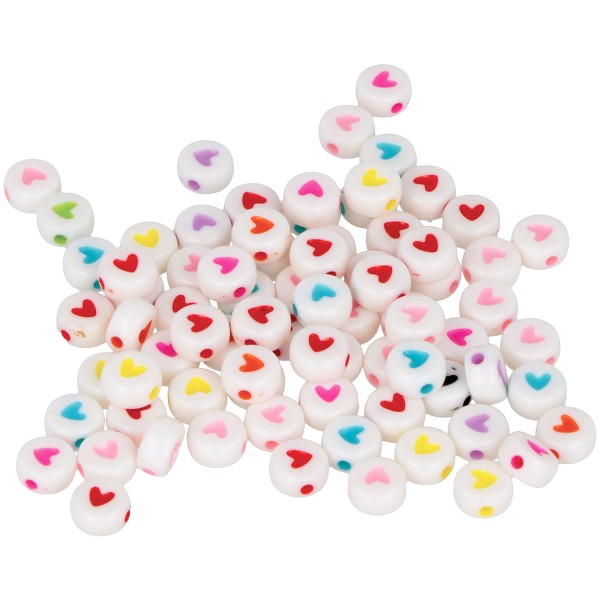 Perles acrylique Coeur - Rond - Multicolore - 7 mm - 300 pcs - Photo n°2