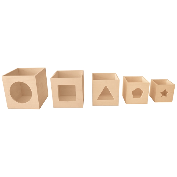 Cubes gigognes en bois - 12 à 6,5 cm - 5 pcs - Photo n°3