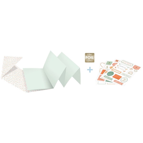 Kit Album de naissance accordéon + stickers - 20 x 14 cm - 8 pages - Photo n°6
