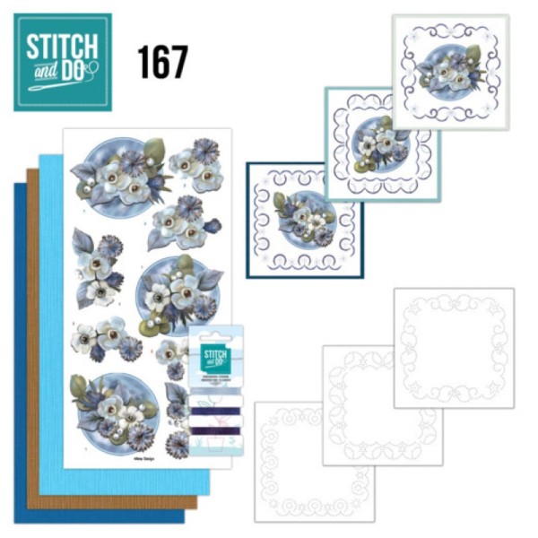 Stitch and do 167 - kit Carte 3D broderie - Fleurs d'hiver - Photo n°1
