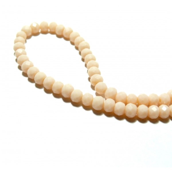 1 fil d'environ 190 perles Rondelles 3 par 2mm Verre facettée Rose Pale couleur 14 - Photo n°1