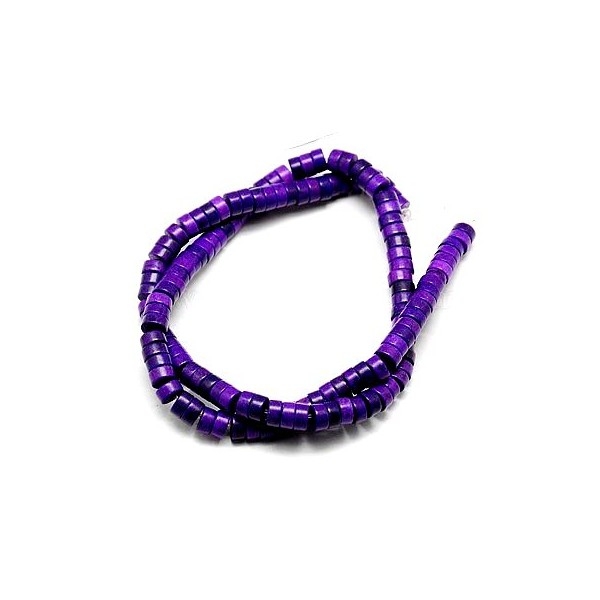 HG11042 Lot 1 fil d'environ 170 Perles Rondelles Howlite 4 par 2 mm Violet coloris 03 - Photo n°1